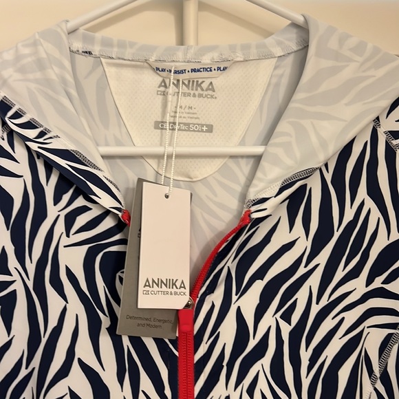 NWT ANNIKA Cutter & Buck Size M R,W&B Hooded Stretch Tech Jacket. - Picture 2 of 5